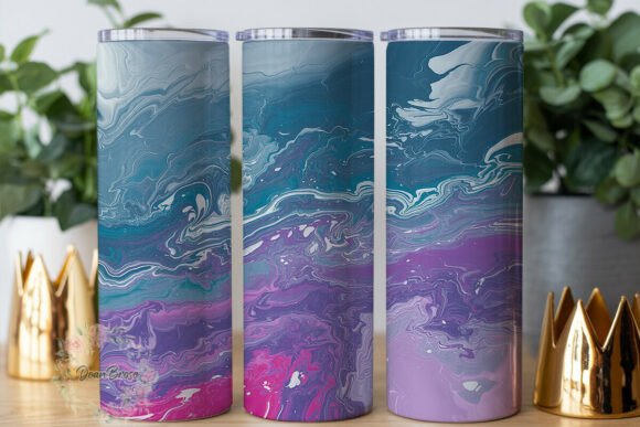 Abstract Marble Fluid Art Tumbler Wraps Graphics Review
