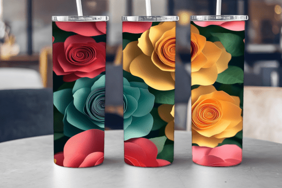 Blue Rose Abstract Tumbler Graphics for Tumbler Wraps