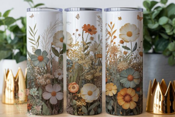 Boho Wildflower Garden Tumbler Wraps & Graphics