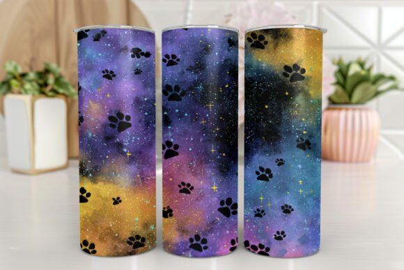 Dog Paw Print Tumbler Wrap Colorful Graphics for Tumbler Wraps