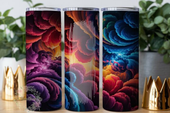 Fiery Ice Abstract 20oz Tumbler Wrap Graphics