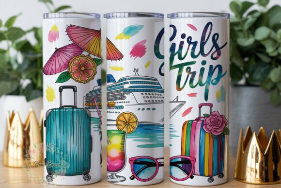 Girls Trip Cruise Vacation Tumbler Wraps & Graphics