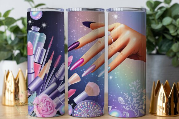 Glam Nail Beauty Sparkle 20oz Tumbler Wraps Graphics