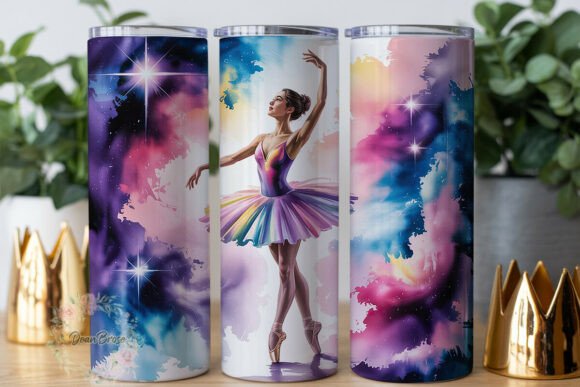 Graceful Ballerina Cosmic Tumbler Wraps Graphics