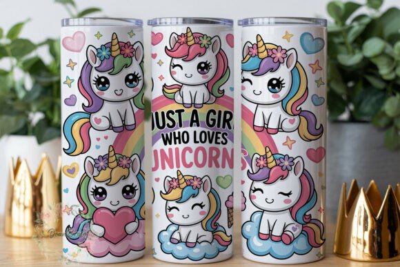 Kawaii Unicorn Pastel Tumbler Wrap: Graphics & Tumbler Wraps