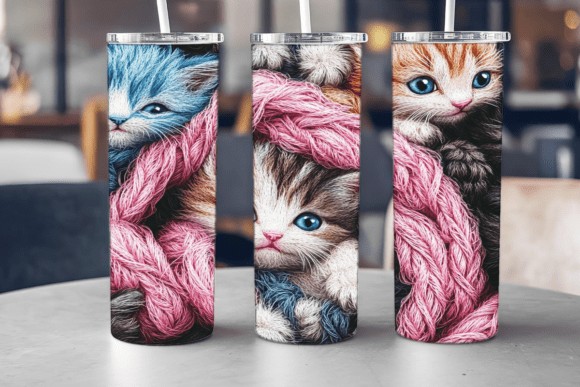 Little Kitten Tumbler Wrap Graphics for Cricut & Tumbler Wraps