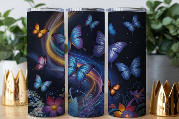 Magical Butterflies Light Trails Tumbler Graphics