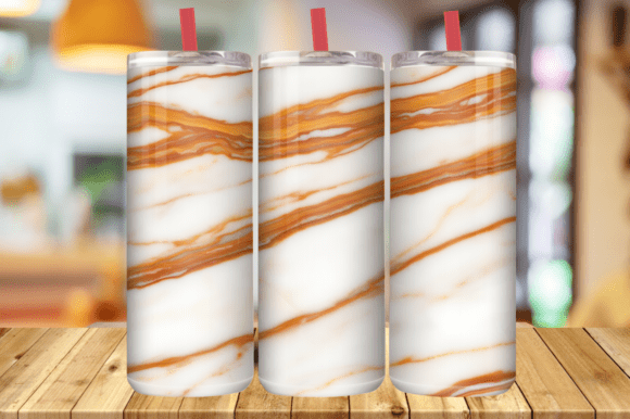 Orange Marble Vein 20oz Skinny Tumbler Graphics & Wraps