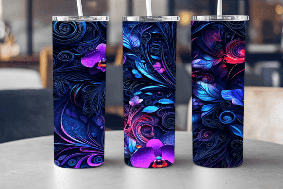 Orchid Floral Elegance Tumbler: Graphics & Tumbler Wraps
