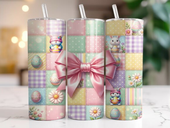 Pastel Easter Patchwork Bunny Tumbler Graphics & Tumbler Wraps Review