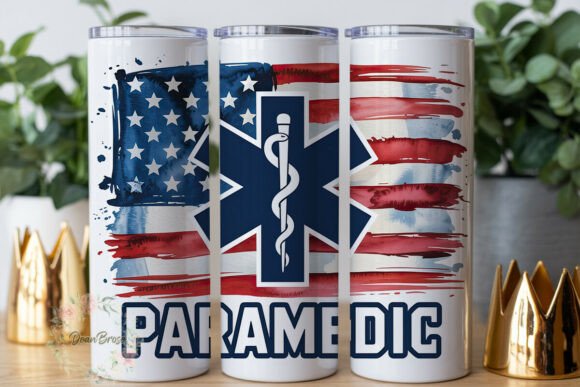 Patriotic Paramedic Tumbler Wrap Graphics
