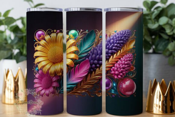 Radiant Floral Fantasy Tumbler Wrap Graphics for Publishers
