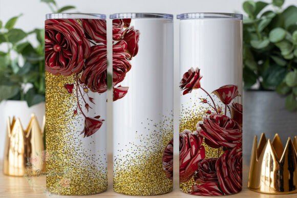 Red Glitter Roses 20oz Tumbler Wrap: Graphics & Tumbler Wraps Review
