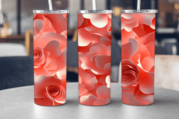 Rose Petal Swirl Tumbler Graphics & Wraps