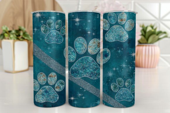 Seamless Dog Paw Tumbler Wrap: Graphics for Tumbler Wraps