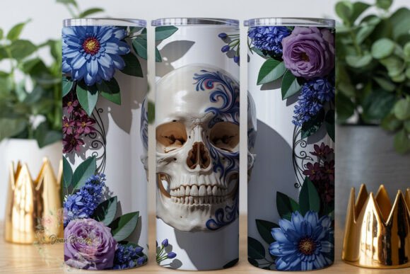 Skull Floral Glam Tumbler Wraps & Graphics Review