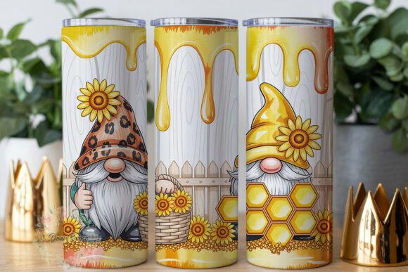 Sunflower Honey Gnomes 20oz Tumbler Wrap Graphics for Tumbler Wraps