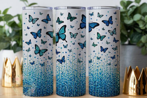 Teal Blue Butterfly Glitter: Tumbler Graphics Review