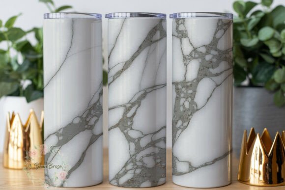 White Marble Stone Tumbler Wrap Graphics
